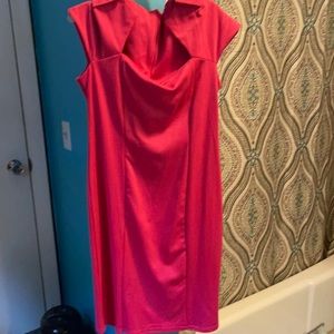 Dark pink strapless dress